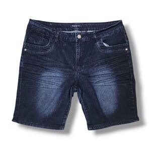 Sofia's Jeans 5 Pocket Blue Bermuda Shorts Women's 18 Rhinestone Sequin Hearts